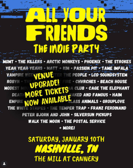All your friends The Indie Party